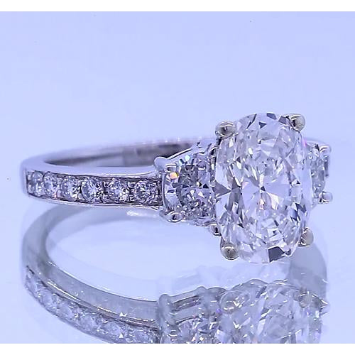 natural round diamond 3.50ct ring side angle