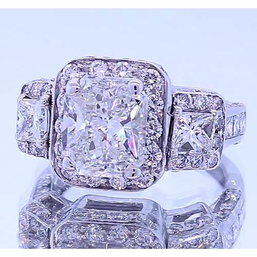 Cushion Cut Diamond Anniversary Ring White Gold