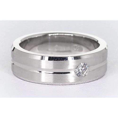 natural round diamond 0.25ct band side angle