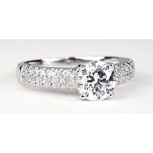 New High Quality Wedding Solitaire Ring with Accents White Gold Diamond