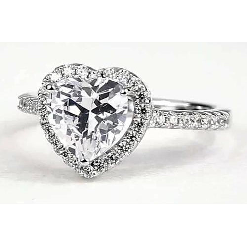 natural round diamond 2.40ct ring side angle