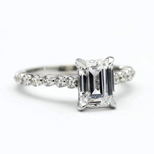 Emerald Diamond Engagement Ring