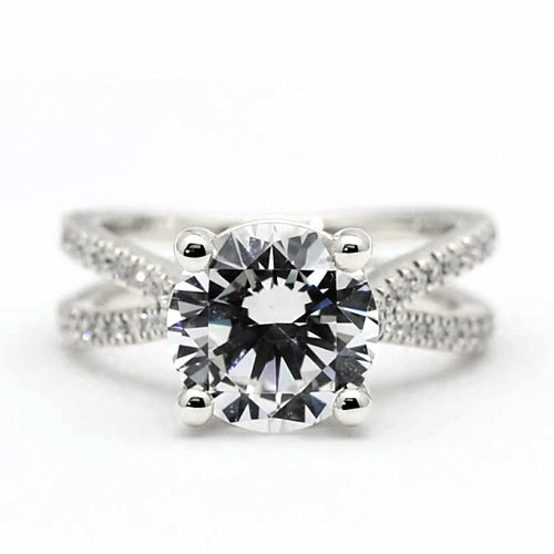 Round Natural Real Diamond ( Not Lab Grown ) Engagement Ring