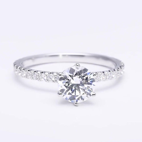 natural round diamond 2ct ring front view