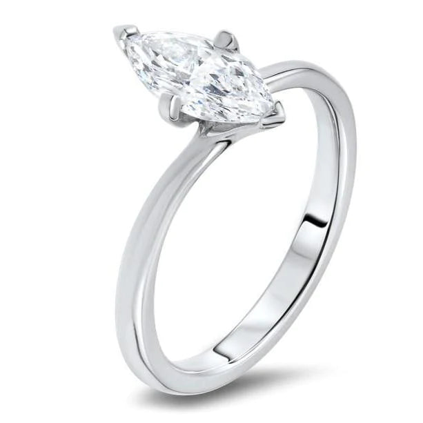 Lady’s Fancy Wedding Engagement White Gold Diamond Solitaire Ring