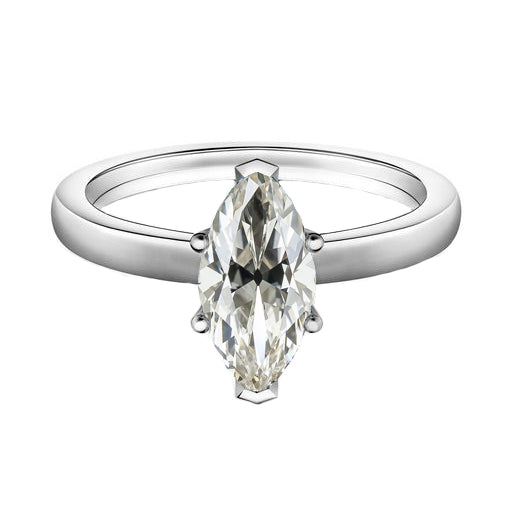Marquise Old Mine Cut Diamond Solitaire Engagement Ring 1 Carat