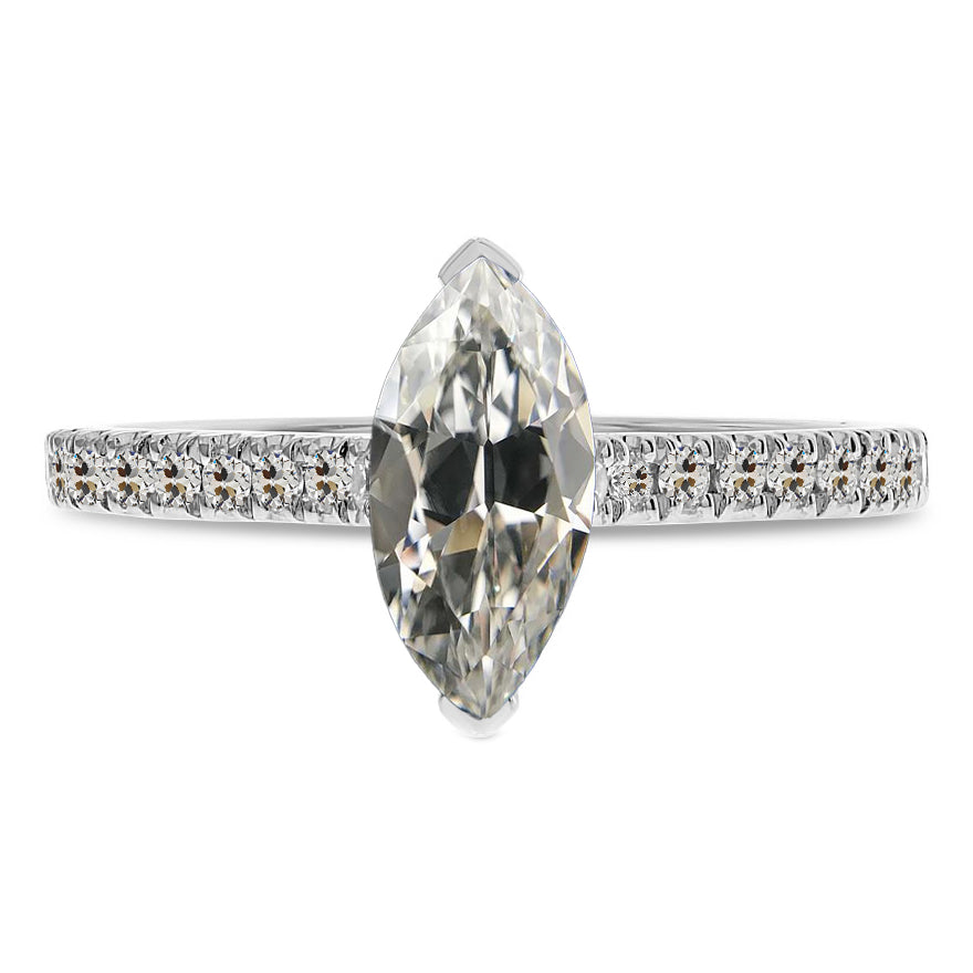 4.50 Ct. Marquise & Round Old Cut Diamond Ring Jewelry