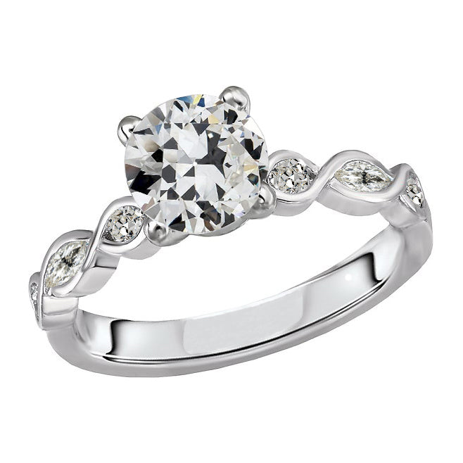 natural round diamond 3.50ct ring front view