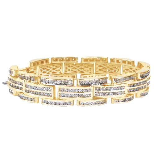 Men Natural Earth Mined Diamond Bracelet Yellow Gold 14K Jewelry 17.60 Carats