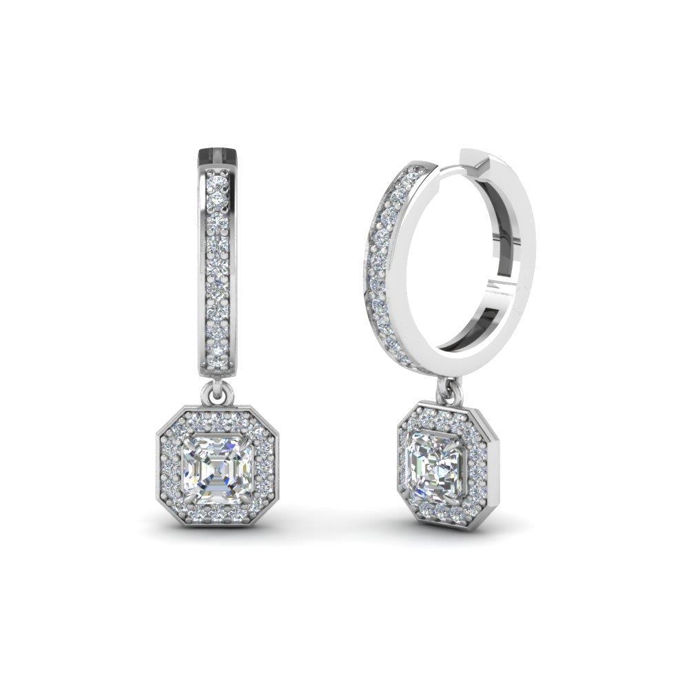Women Dangle Earrings Prong Set 14K White Gold New 3.00 Carats Diamonds Dangle Earrings