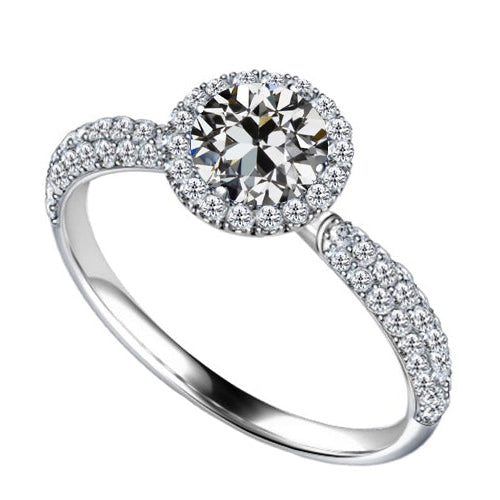 natural round diamond 2.50ct ring front view