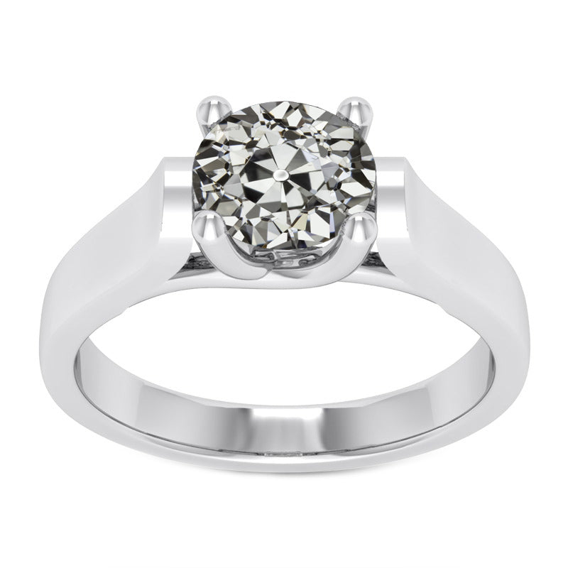 Old Cut Diamond Jewelry Solitaire Engagement Ring 2.50 Carats