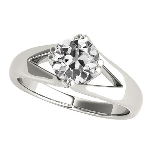 Stylish Old Miner Diamond Solitaire Engagement Ring