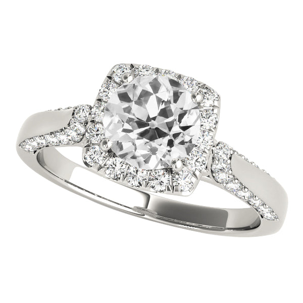Old Cut Round Halo Diamond Ring