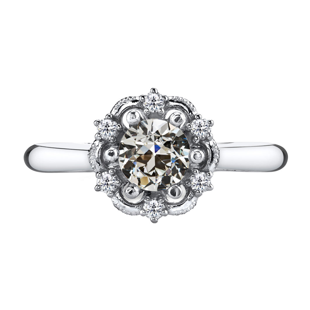 2 Carats Old European Diamond Anniversary Ring White Gold 14K