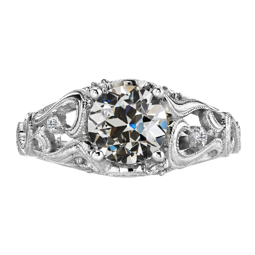 3 Carats Old Mine Cut Diamond Anniversary Ring Vintage Style