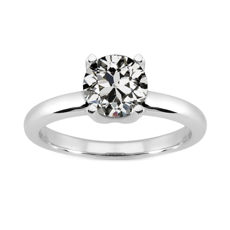 2 Carats Old Mine Cut Diamond Solitaire Ring
