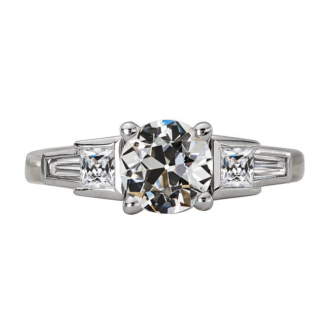 Old Mine Cut Diamond Wedding Ring