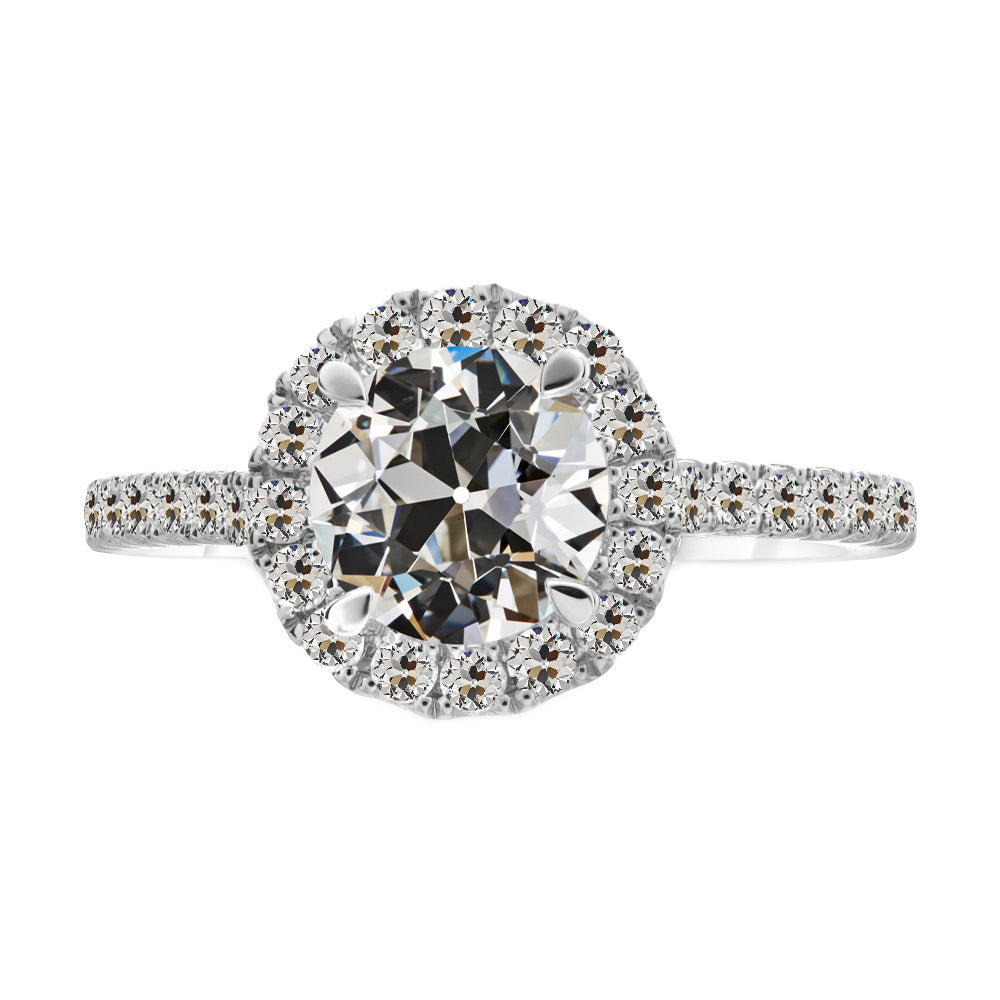 natural round diamond 3.50ct ring front view