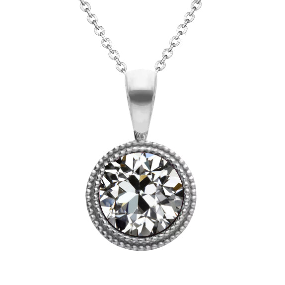 natural round diamond 2ct watch front view