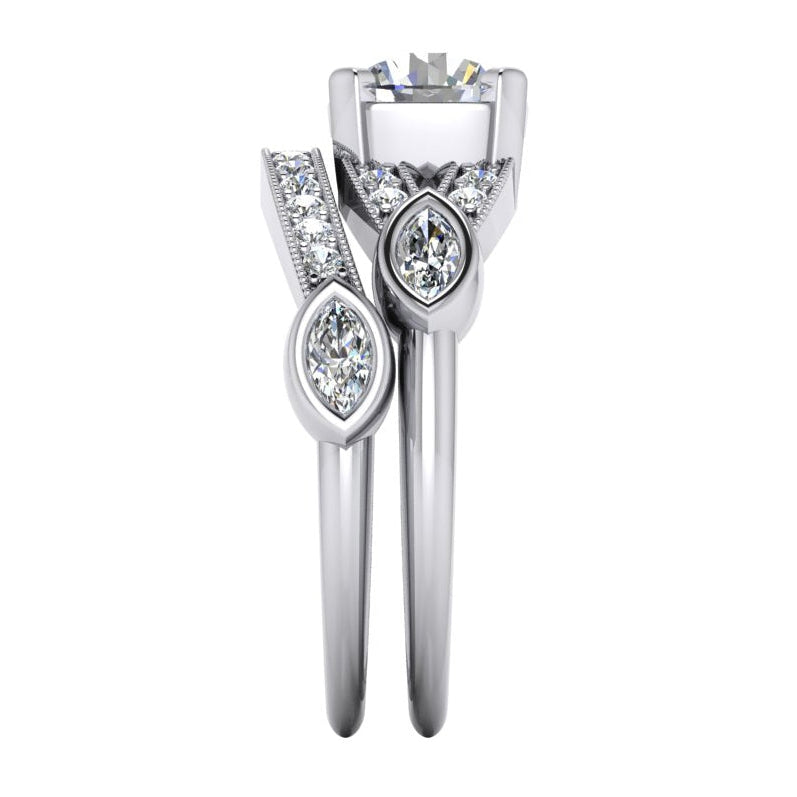 Old Mine Cut Diamond Ring Split Shank 1.60 Women Jewelry