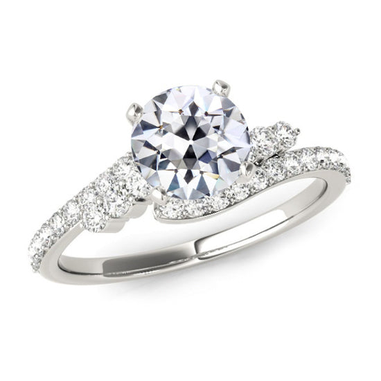 Old Miner Diamond Wedding Ring Prong Set Gold