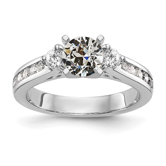 Split Shank Jewelry Old Miner Diamond Wedding Ring Channel Set