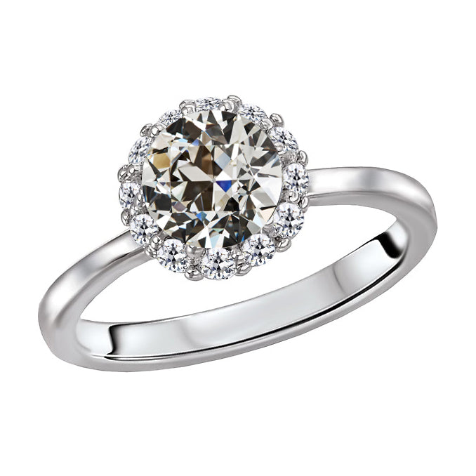 natural round diamond 2.50ct ring front view