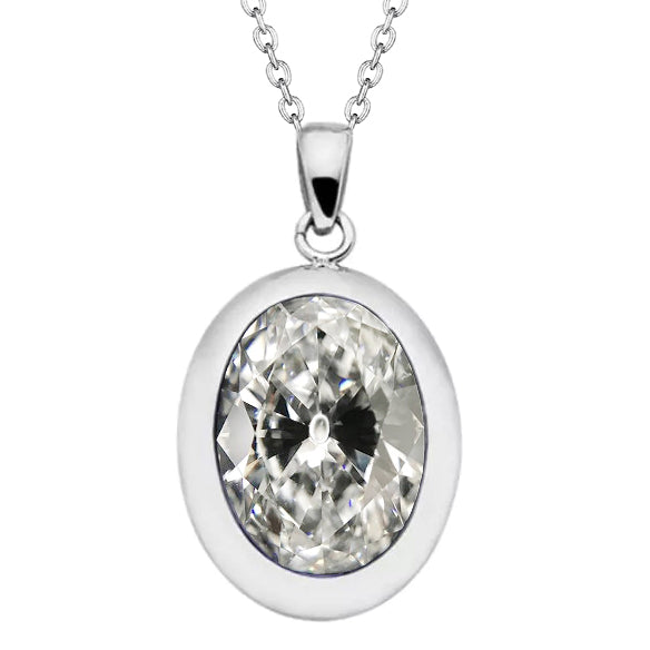 Old Miner Oval Diamond Pendant 4.50 Carats