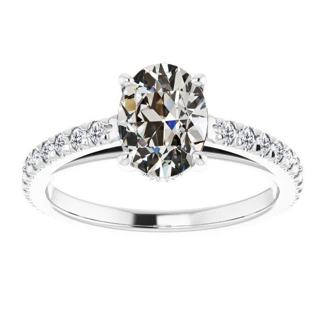 natural round diamond 4ct ring front view