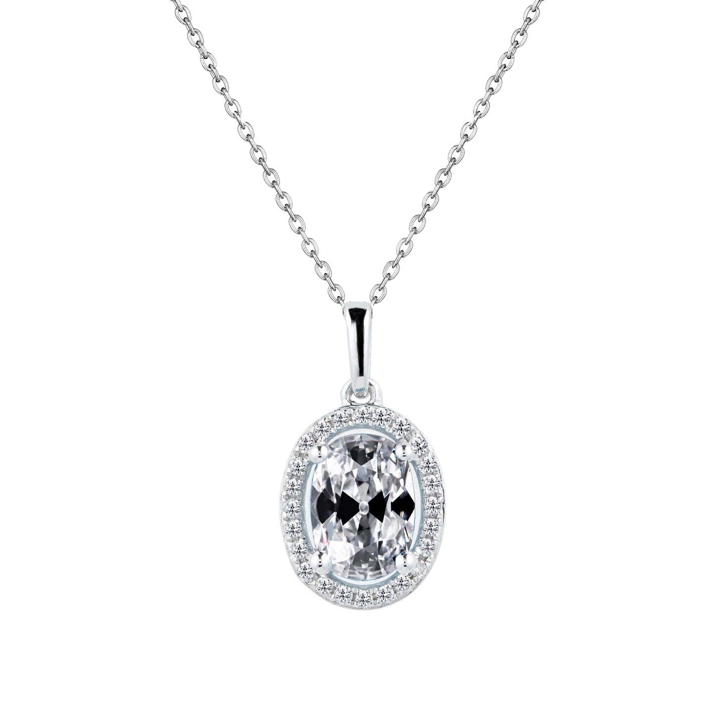 natural round diamond 3.50ct pendant front view