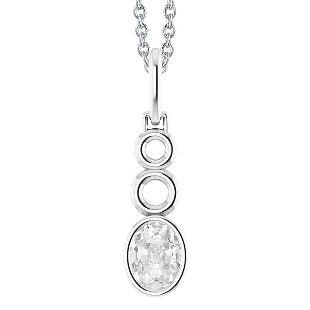 Oval Old Mine Cut 2 Carats Diamond Pendant With Chain