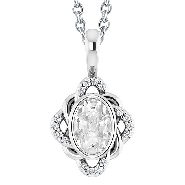 Oval Old Miner Gold Diamond Pendant Bezel Set