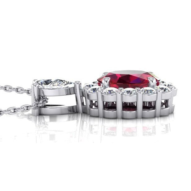 Ruby Pendant Necklace Chain