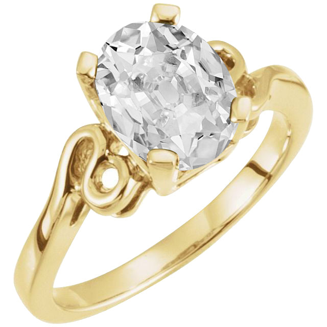 Oval Old Miner Big Lab Grown Diamond Ring Twisted Shank Jewelry 8 Carats