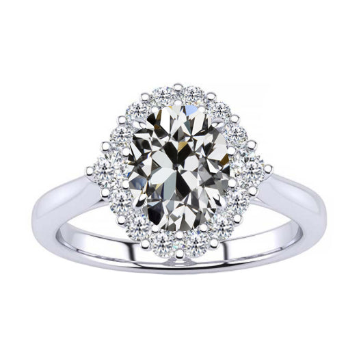 natural round diamond 4ct ring front view
