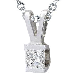 Princess Cut Natural Earth Mined Diamond Pendant 1.50 Ct Sparkling Jewelry 14K White Gold