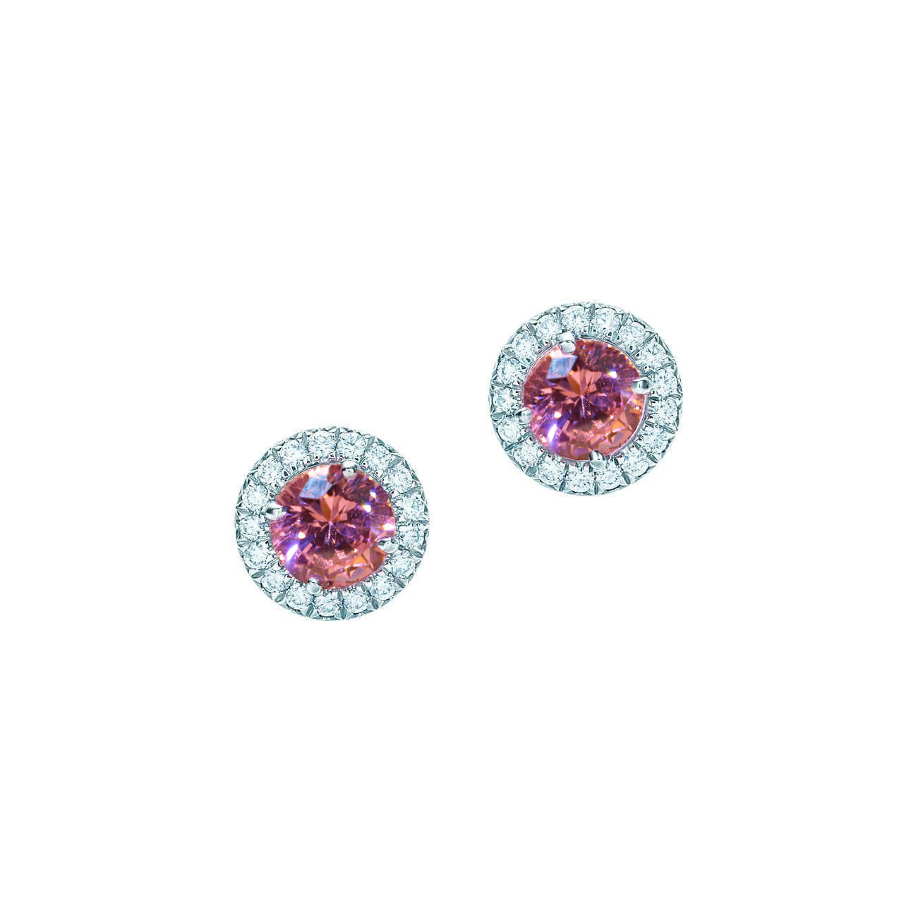 Earring New New High Quality Wedding Ladies Pink Sapphire And Diamonds