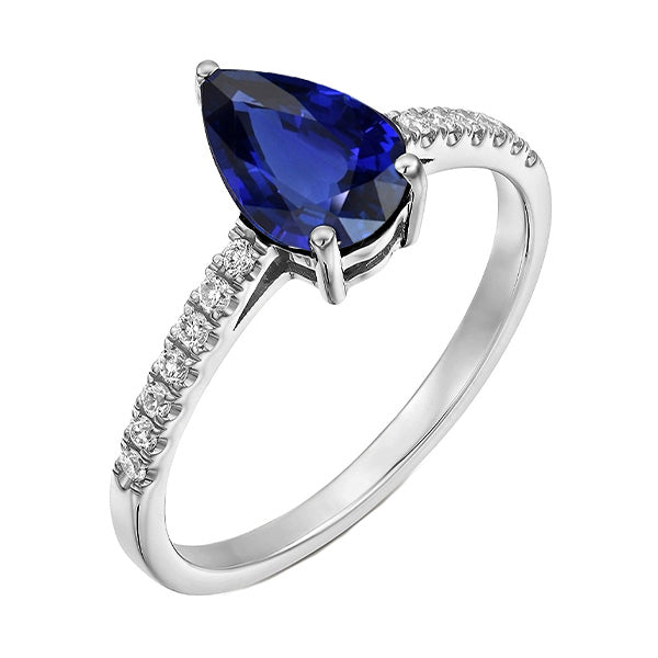 Women Jewelry Sparkling Unique Solitaire With Accents Diamond Ring Sri Lankan Sapphire