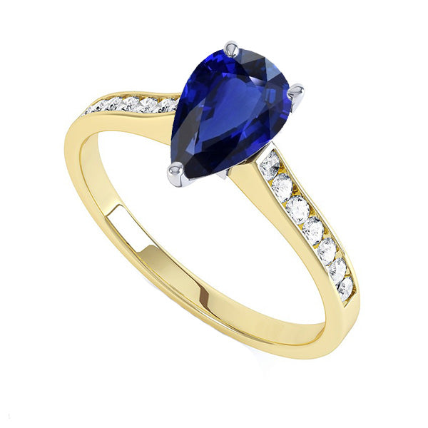 Gemstone Jewelry Ceylon Sapphire Ring Channel Set Natural Earth Mined Diamonds 4 Carats