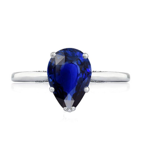 Pear Cut Quality Wedding Solitaire Srilanka Sapphire Ring 2 Carats Prong Set Jewelry