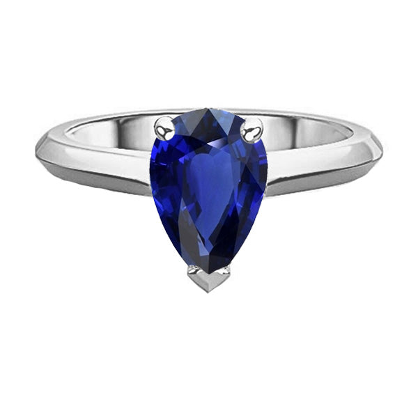 Gorgeous fancy Engagement Solitaire Ring Pear Cut Sri Lankan Sapphire