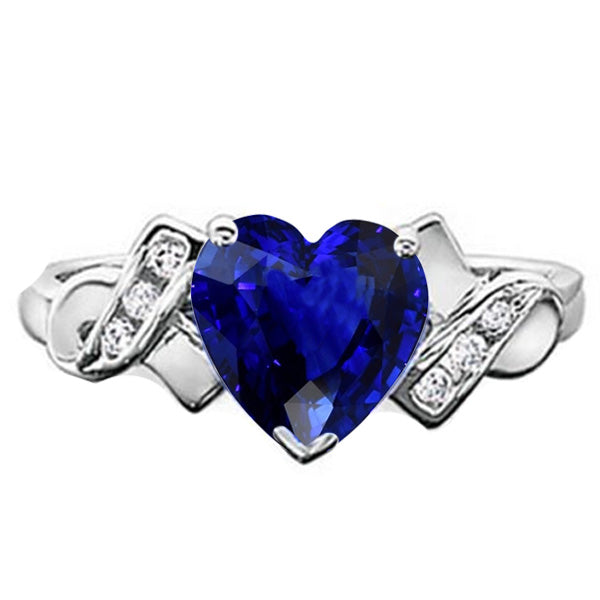natural round sapphire 2.50ct ring front view