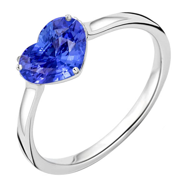 Half bazel fancy Engagement Ladies Solitaire Ring Heart Light Blue Sapphire