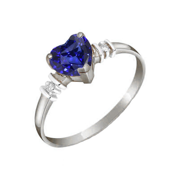 Best Quality Brilliant Sparkling Three Stone Ceylon Sapphire Ring & Small Round Diamonds