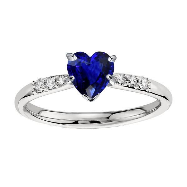 Diamond Anniversary Heart Sapphire Ring Woman's Weeding Anniversary Women’s Jewelry