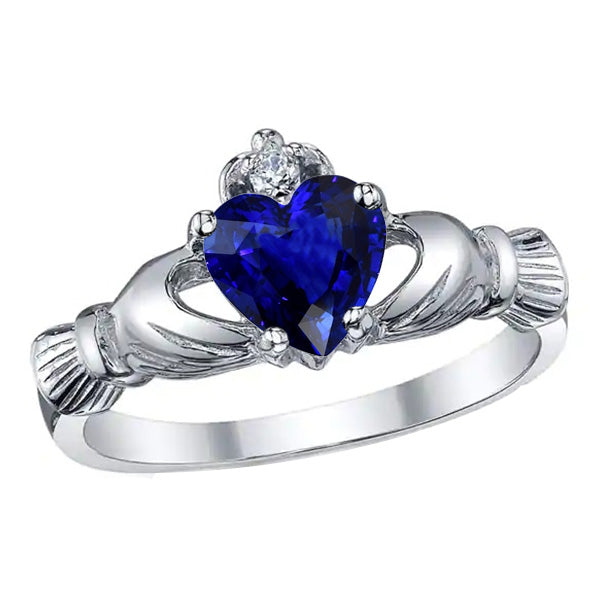 Diamond Jewelry Sparkling Unique Lady’s Gold Gemstone Ring Heart Ceylon Sapphire