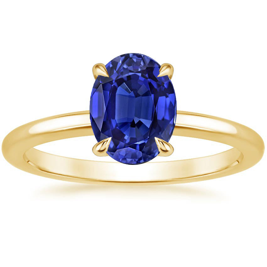 Ladies Weeding Anniversary Solitaire Engagement Ring Oval Sri Lankan Sapphire