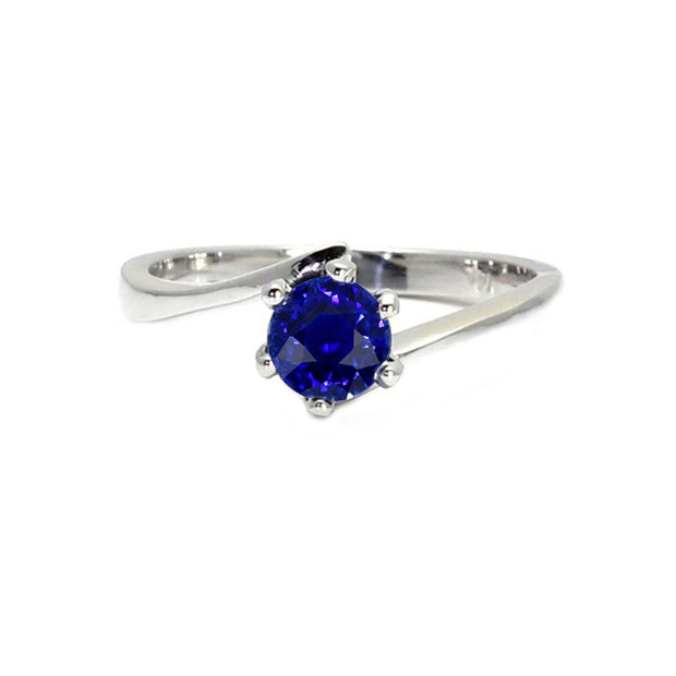 Gemstone Solitaire Ring Ceylon Blue Sapphire New Stylish Tension Style