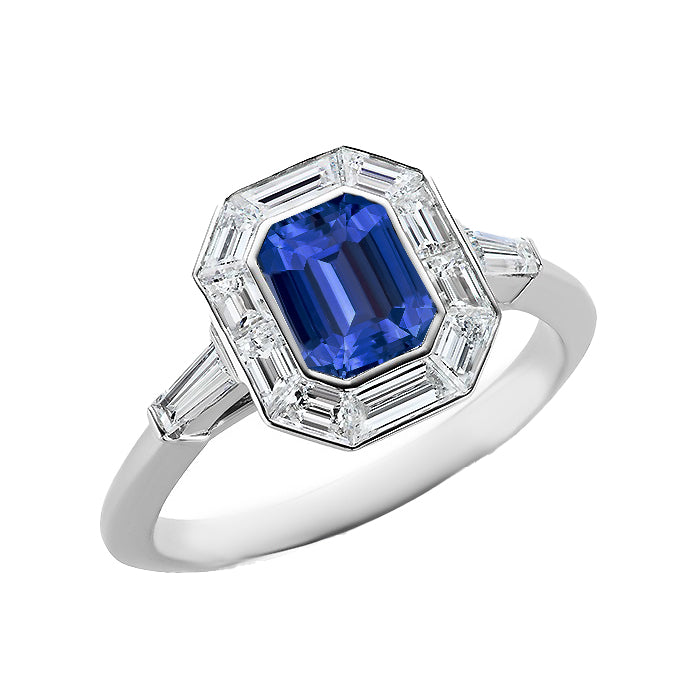 Halo Emerald Ceylon New High Quality Sapphire Ring Diamond Ladies Jewelry